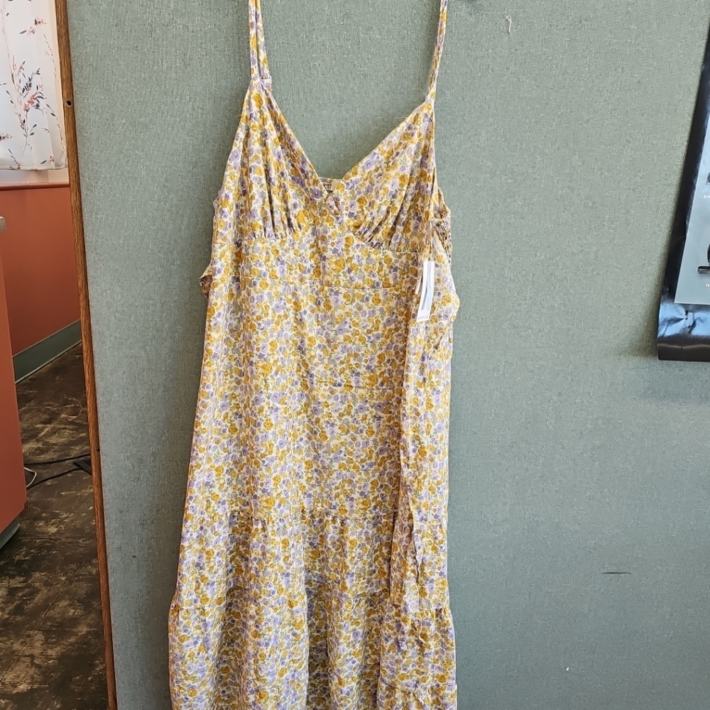 NWT Ultra Flirt Floral Sundress Smocked Tiered Adjustable Straps Women's 3X - Picture 1 of 11